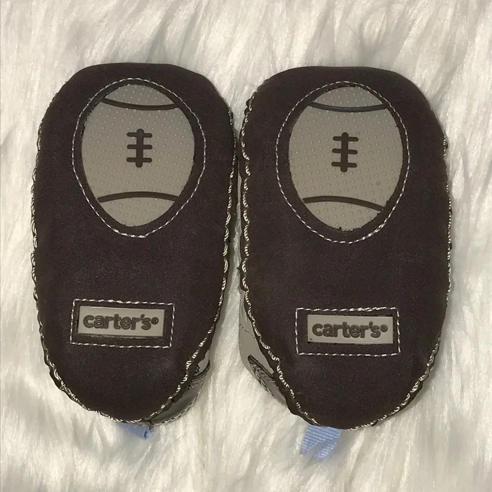 Carter’s Baby Boy Football Crib Shoes Size 1